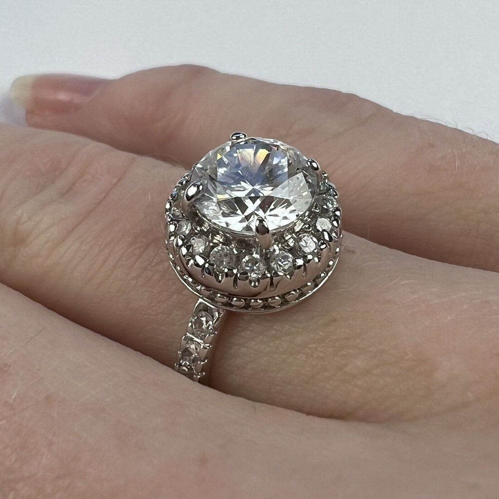 New 6 3/4 Fire CZ Cubic Zirconia 925 Siver Engagement Ring Jewlery